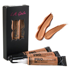 L.A. Girl HD Pro Conceal Toffee: pack 3 en botella para cobertura natural.
