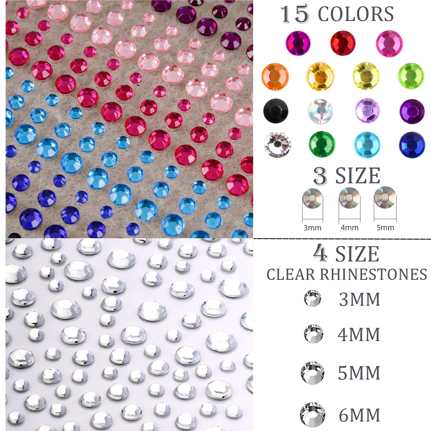 La Jolie Jasmin arcoiris 15 colores brillantes para maquillaje y uñas.