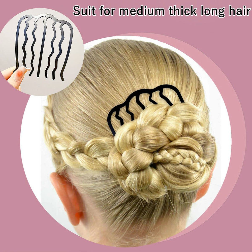 La Jolie Jasmin conjunto de seis prendedores para cabello, negro y duradero.