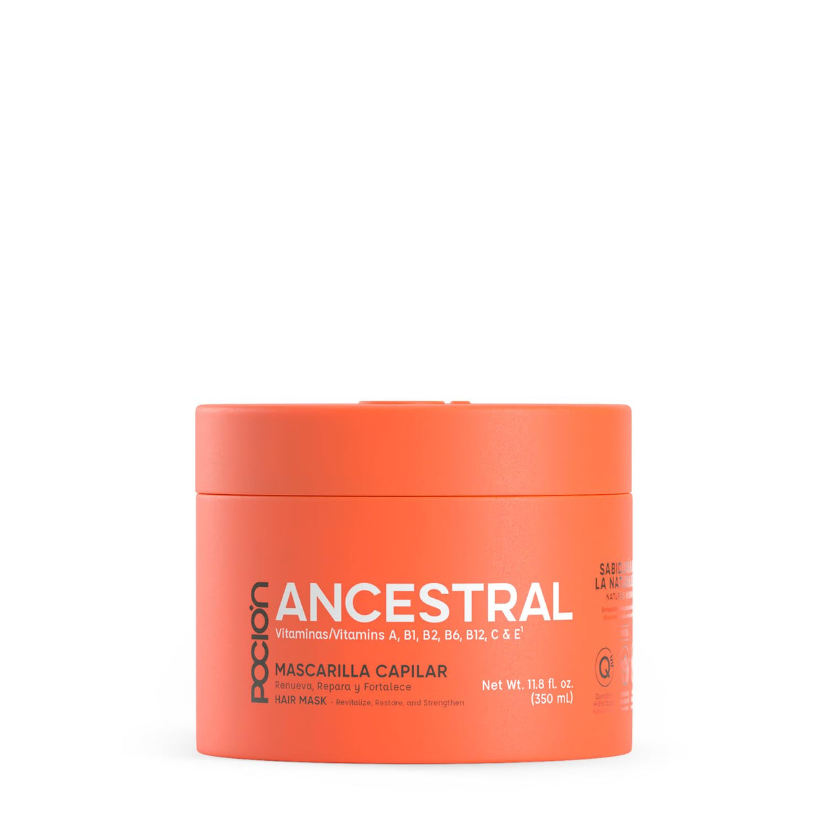La Pocion Ancestral Mascarilla capilar muestra reparación profunda para cabello dañado.