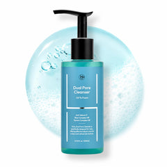 LAB BY He is_ Dual Pore Cleanser: etiqueta frontal y limpieza interna de poros.