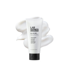 Lab Series Tratamiento Facial Todo-en-Uno, botella; uso diario y piel equilibrada.