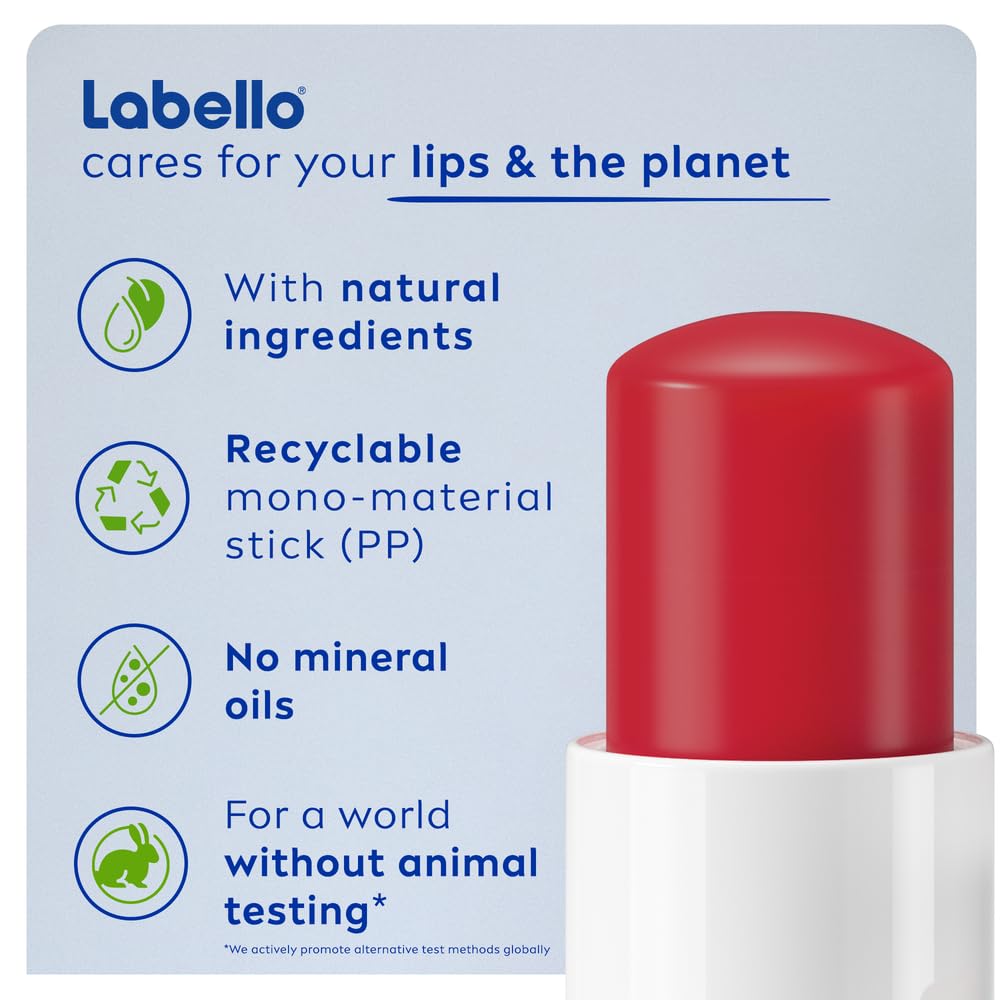 Labello Cereza, envase cómodo y portátil, listo para recargar en cualquier momento