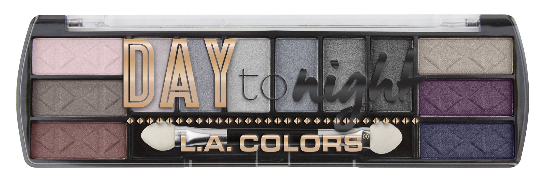 Sombras Day to Night de L.A. COLORS en primer plano mostrando colores intensos