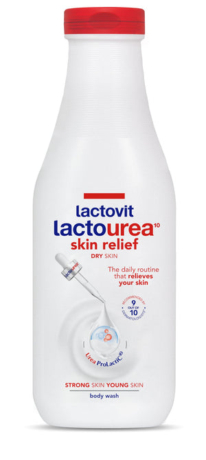 Lactovit Lactourea, botella 600 ml para hidratación diaria de piel seca.