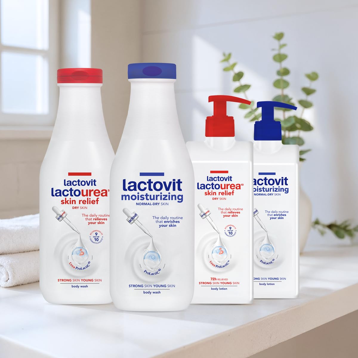 Lactovit Lactourea, aprobada por dermatólogos, opción confiable para piel sensible.