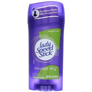 Desodorante Lady Speed Stick Invisible Dry; botella con protección invisible todo el día.