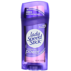 Lady Speed Stick frente: desodorante invisible, seco y fresco con fresia salvaje.