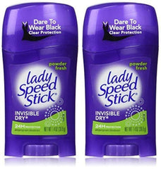 Lady Speed Stick Invisible Dry Polvo Fresco en envase, protección antiolor durante el día.