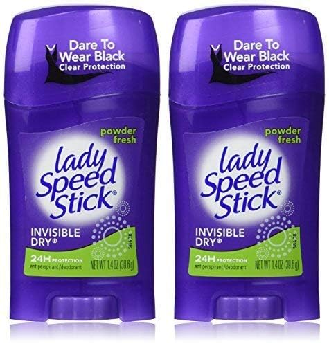 Lady Speed Stick Invisible Dry Polvo Fresco, paquete de dos unidades, ideal para llevar en bolso.
