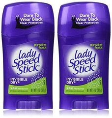 Lady Speed Stick Invisible Dry Polvo Fresco, paquete de dos unidades, ideal para llevar en bolso.