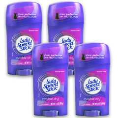 Sin residuo visible con Lady Speed Stick Invisible Dry, acabado claro y seco