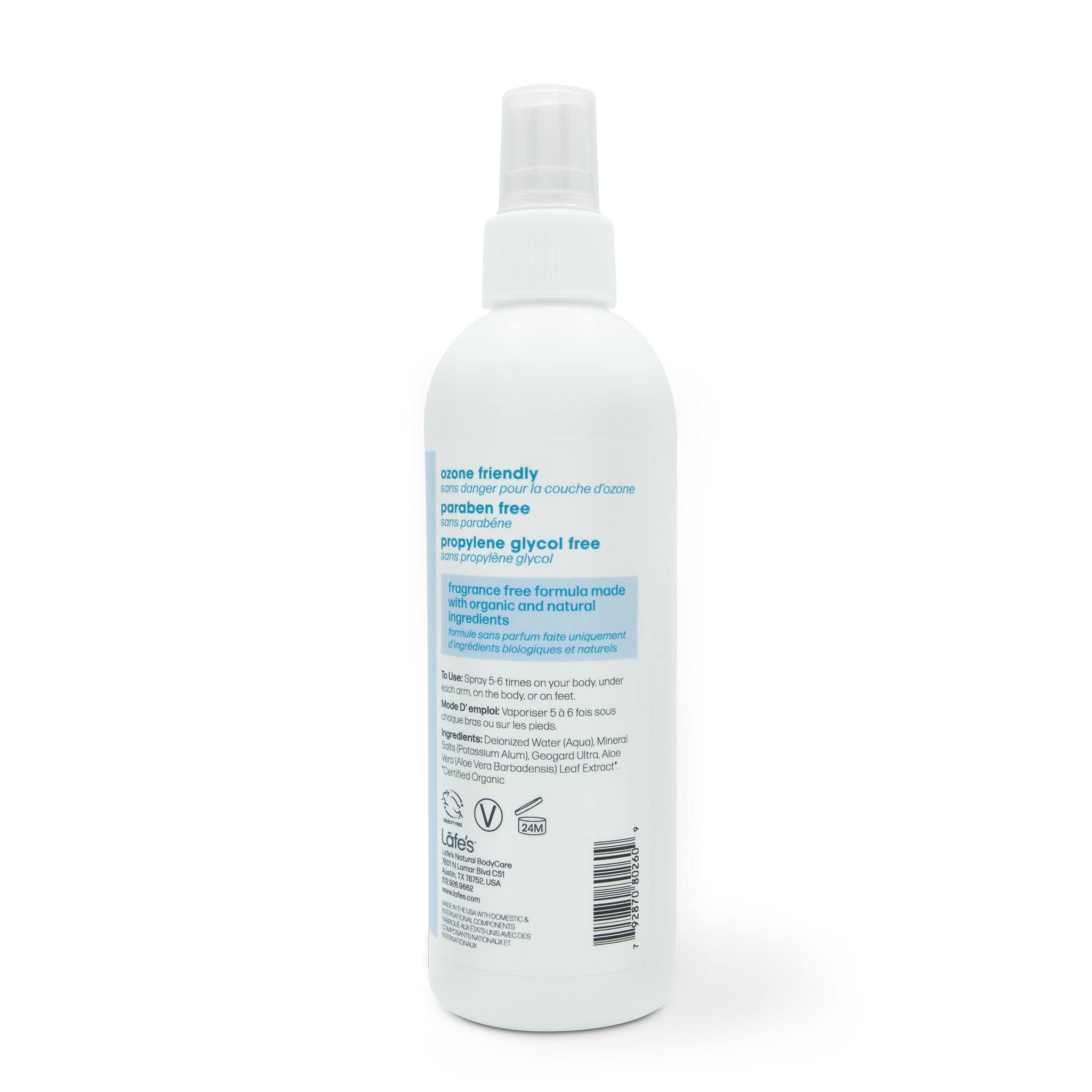 Lafe's protección 24 horas en spray para días ocupados.