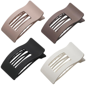 Clip Lahnie negro mate rectangular, fijación estable para cabello grueso.