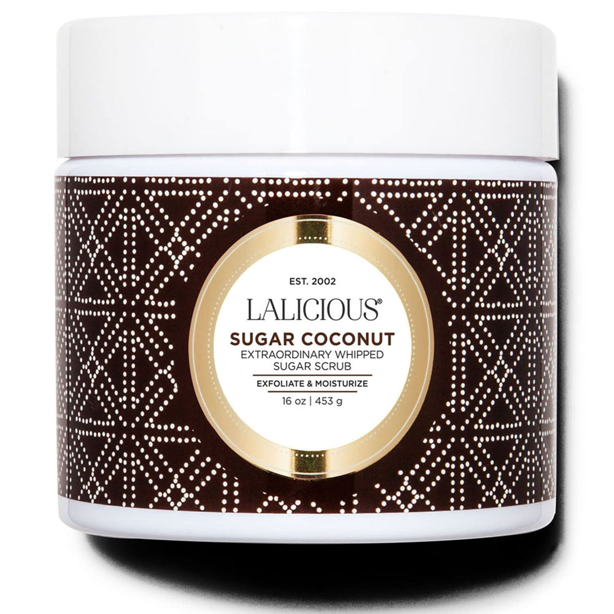 LaLicious exfoliante de azúcar de coco en tarro, exfolia suavemente la piel.