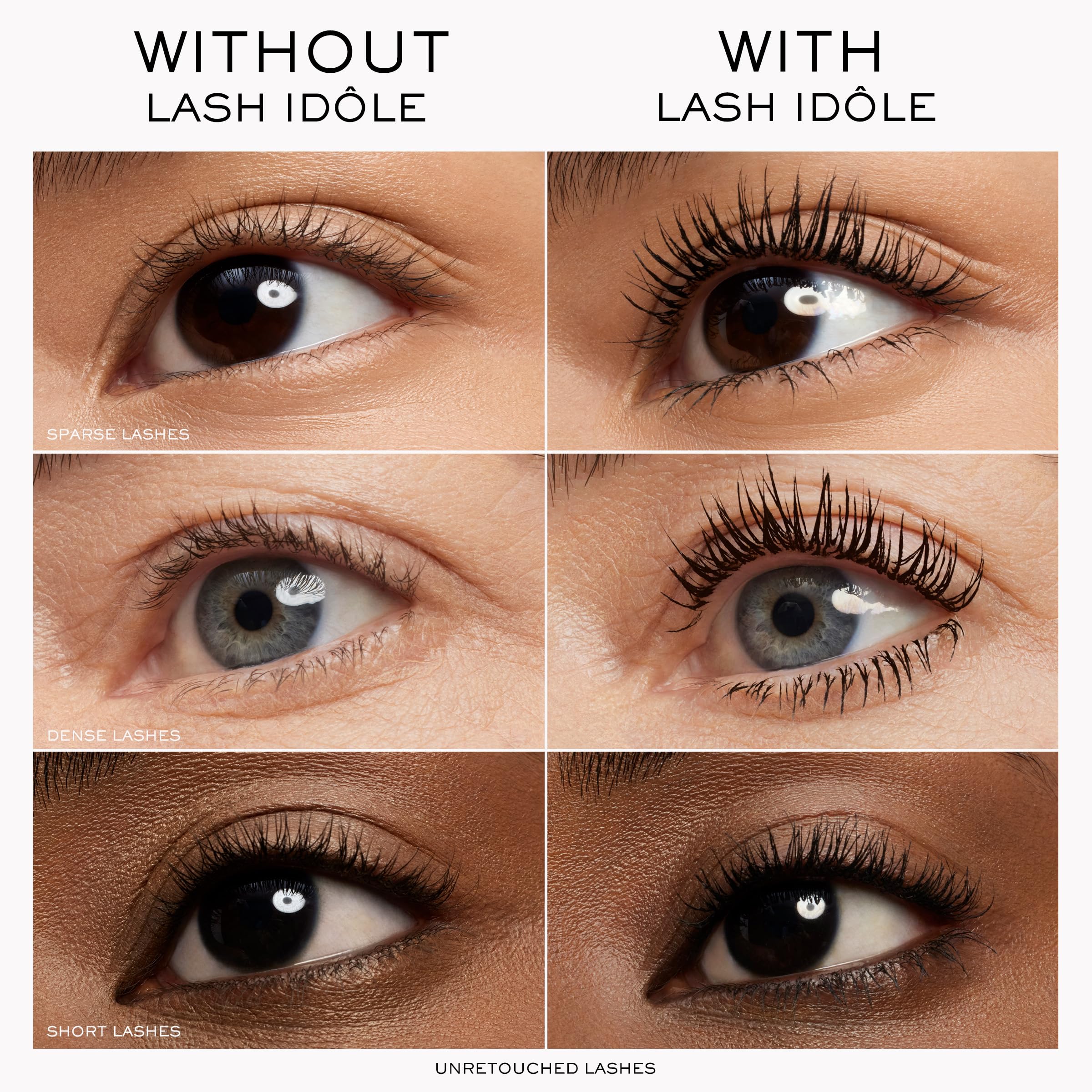 Lancôme Lash Idôle levantamiento visible para pestañas definidas.