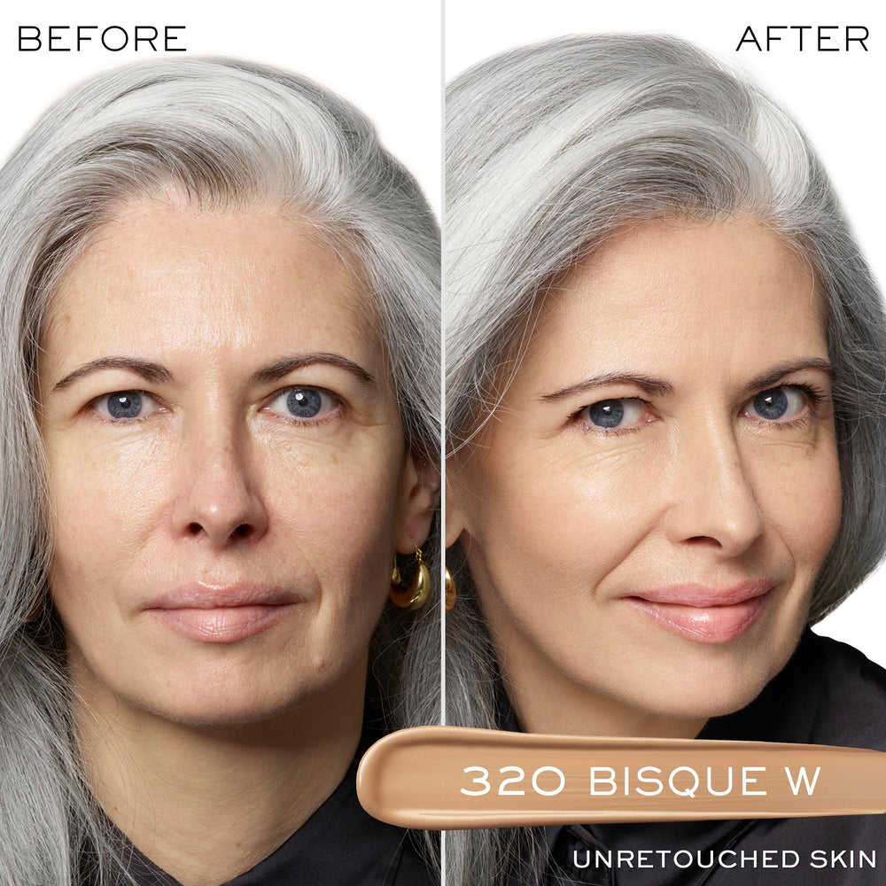 Lancôme Teint Idole Ultra Wear: botella y aplicador para cobertura suave y uniforme.