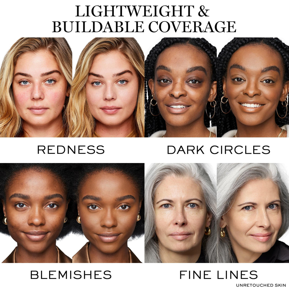 Lancôme Teint Idole Ultra Wear: muestra de tono 320 Bisque Warm para comparar color.