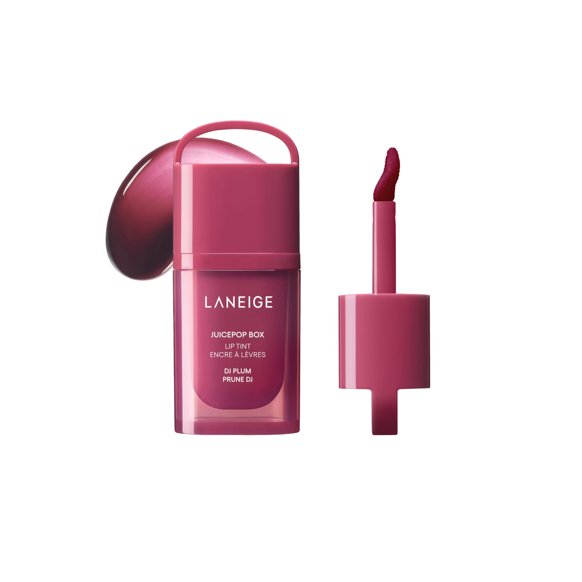 LANEIGE JuicePop Box Lip Tint, aplicador de punta suave para aplicación precisa.