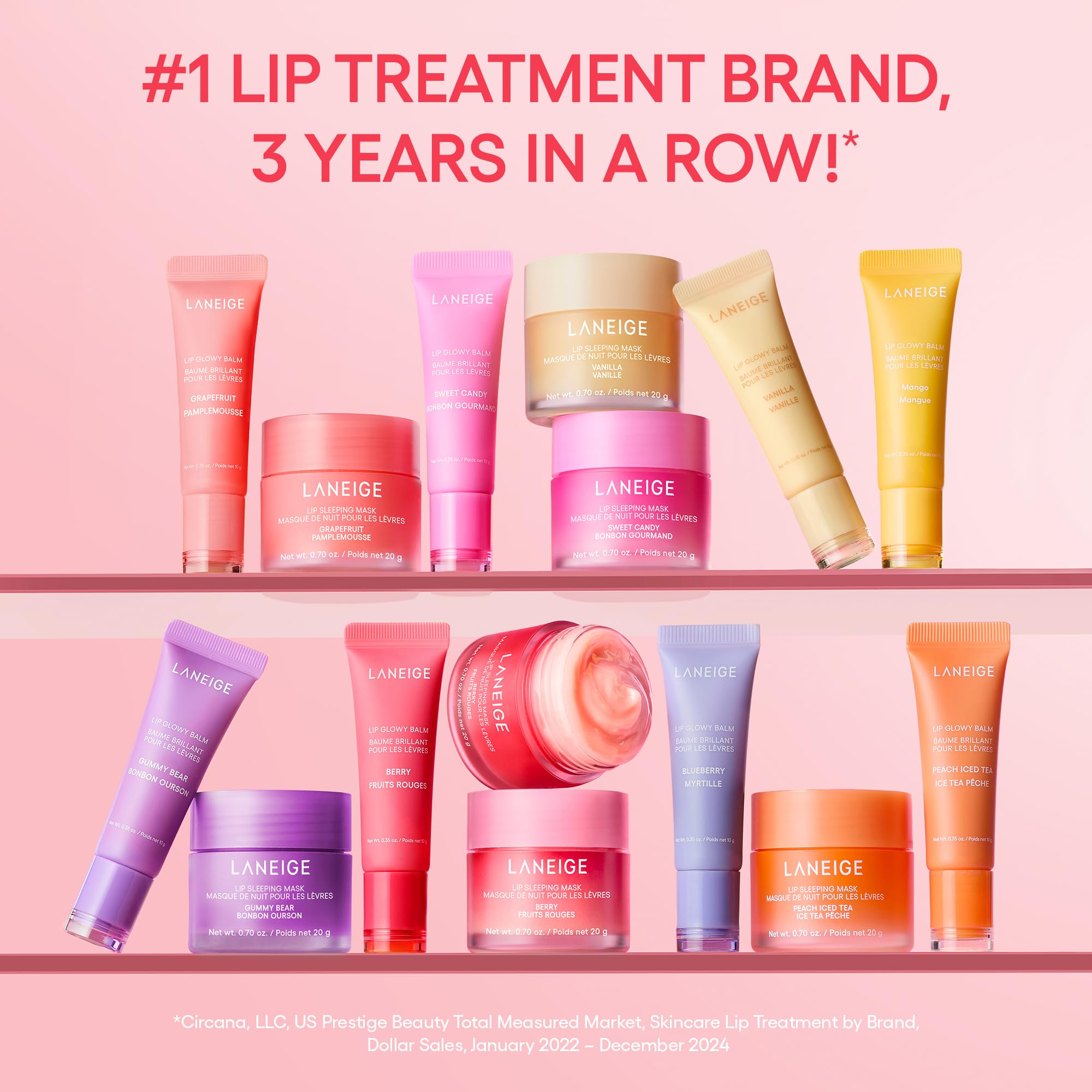 LANEIGE Lip Glowy Balm Grapefruit aroma cítrico ligero para una sensación fresca.