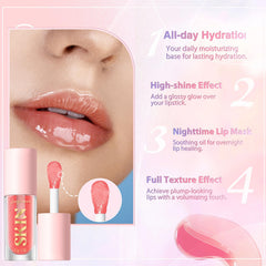 Langmanni Aceite Labial Textura No Pegajosa, sensación ligera todo el dia.