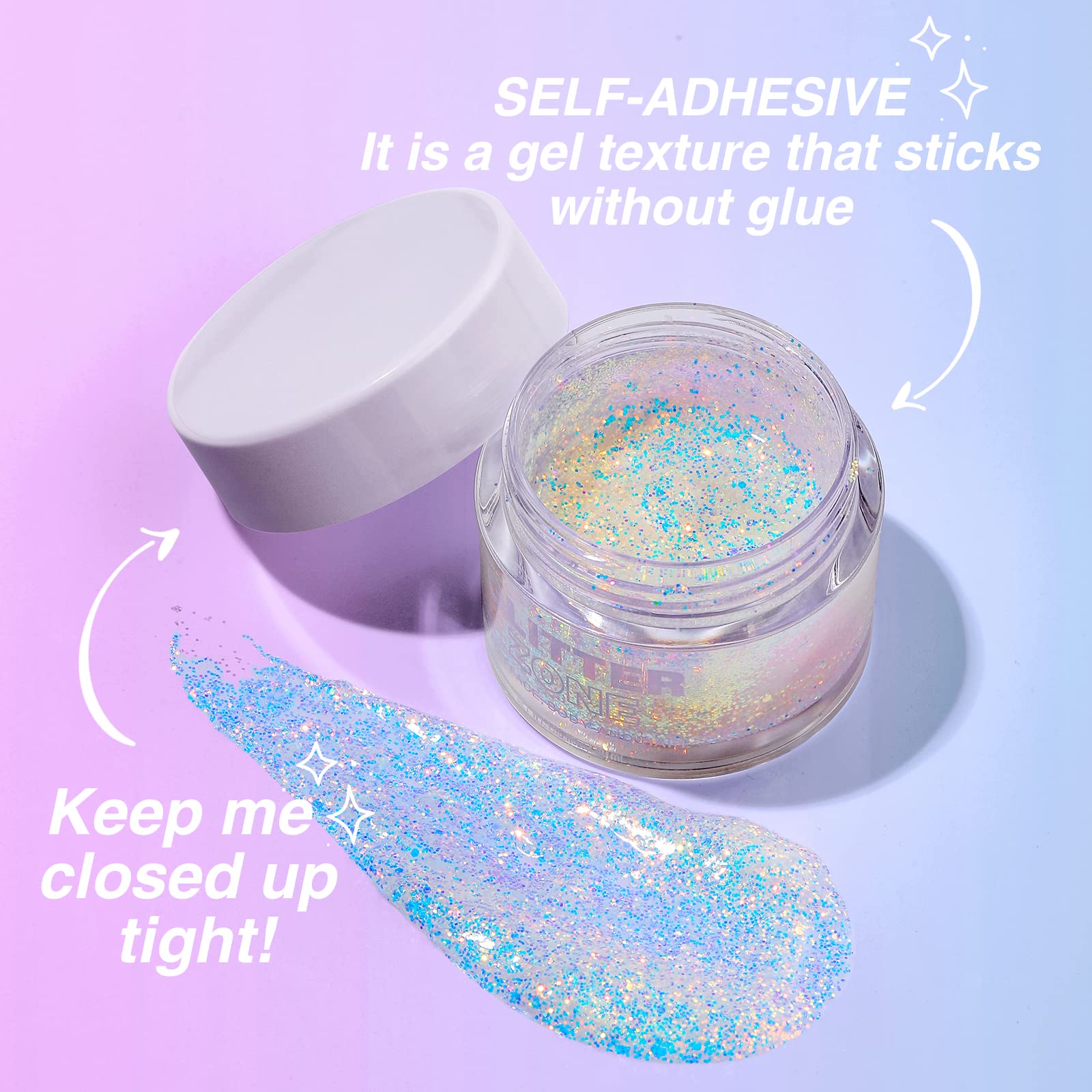 LANGMANNI Glitter luz natural rosado efecto cambiante para el día.