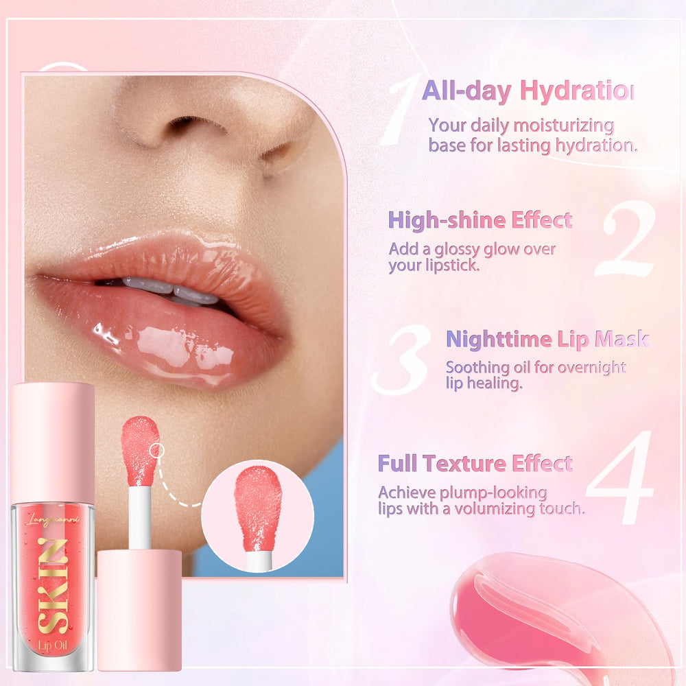Langmanni Aceite Labial hidrata profundamente labios secos y confortables.