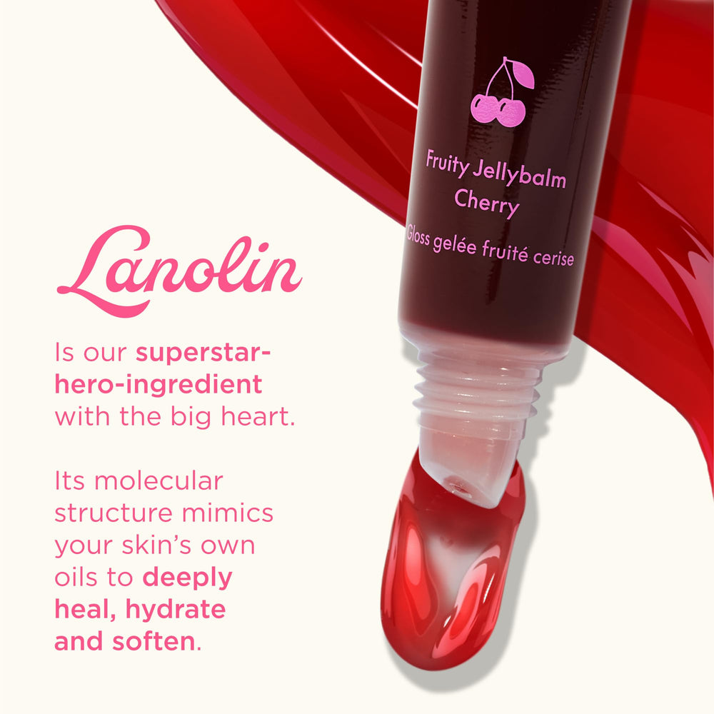 Lanolips Frutal Bálsamo Gel Fresa: tono translúcido para una sonrisa dulce.