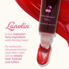 Lanolips Frutal Bálsamo Gel Fresa: tono translúcido para una sonrisa dulce.