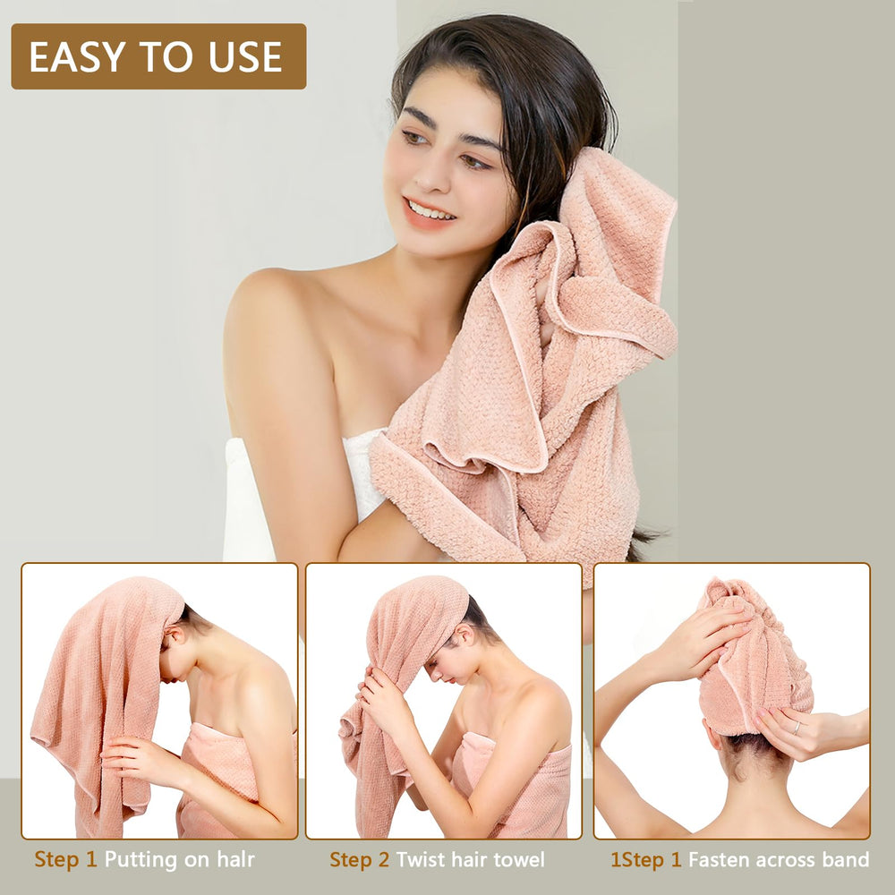 Toalla Laojbaba para cabello largo, absorbente y cómodo.