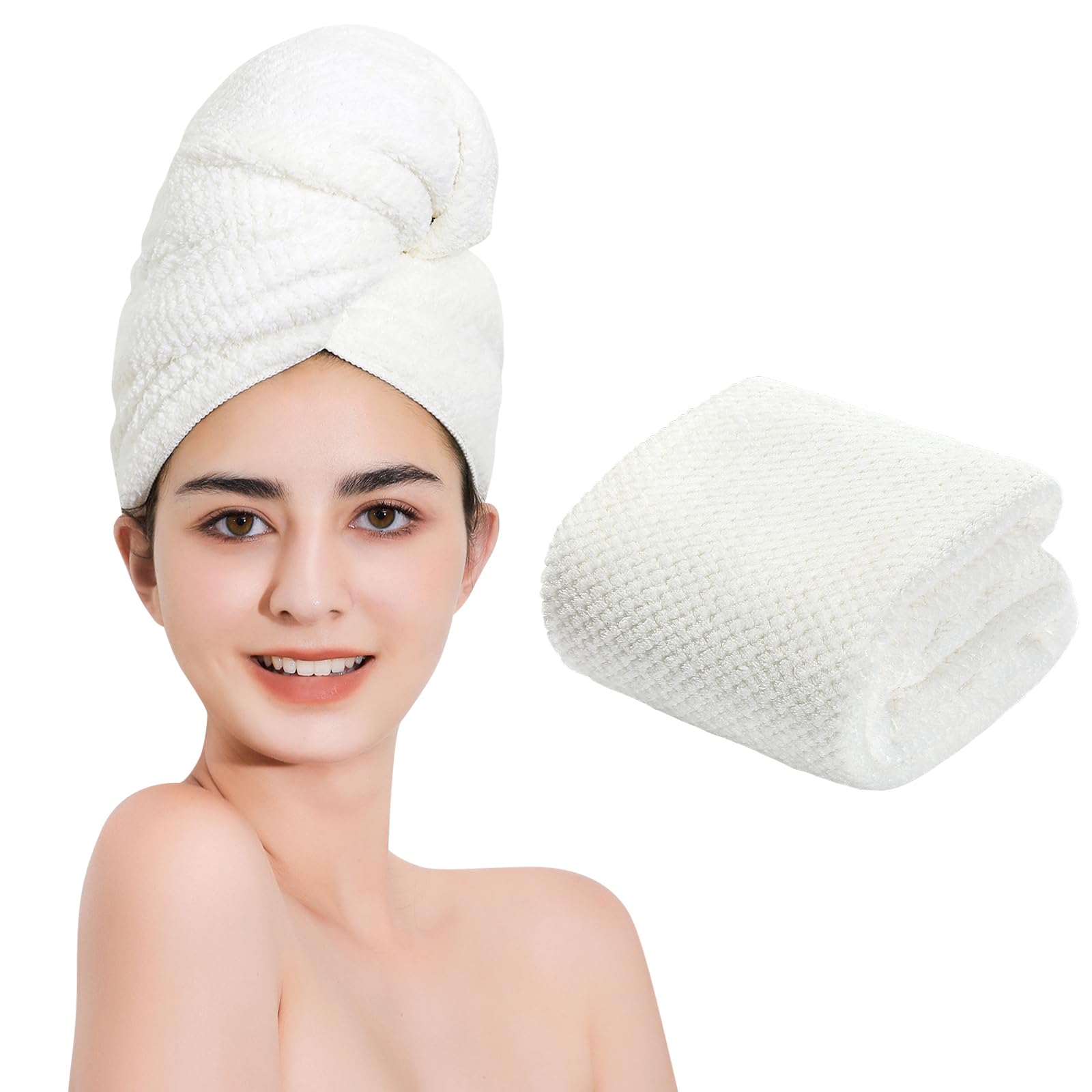 Toalla Laojbaba de microfibra para secado rápido del cabello.