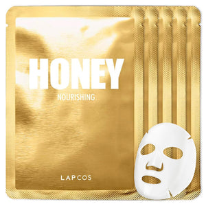 Mascarilla LAPCOS de miel en hoja lyocell para hidratación suave.
