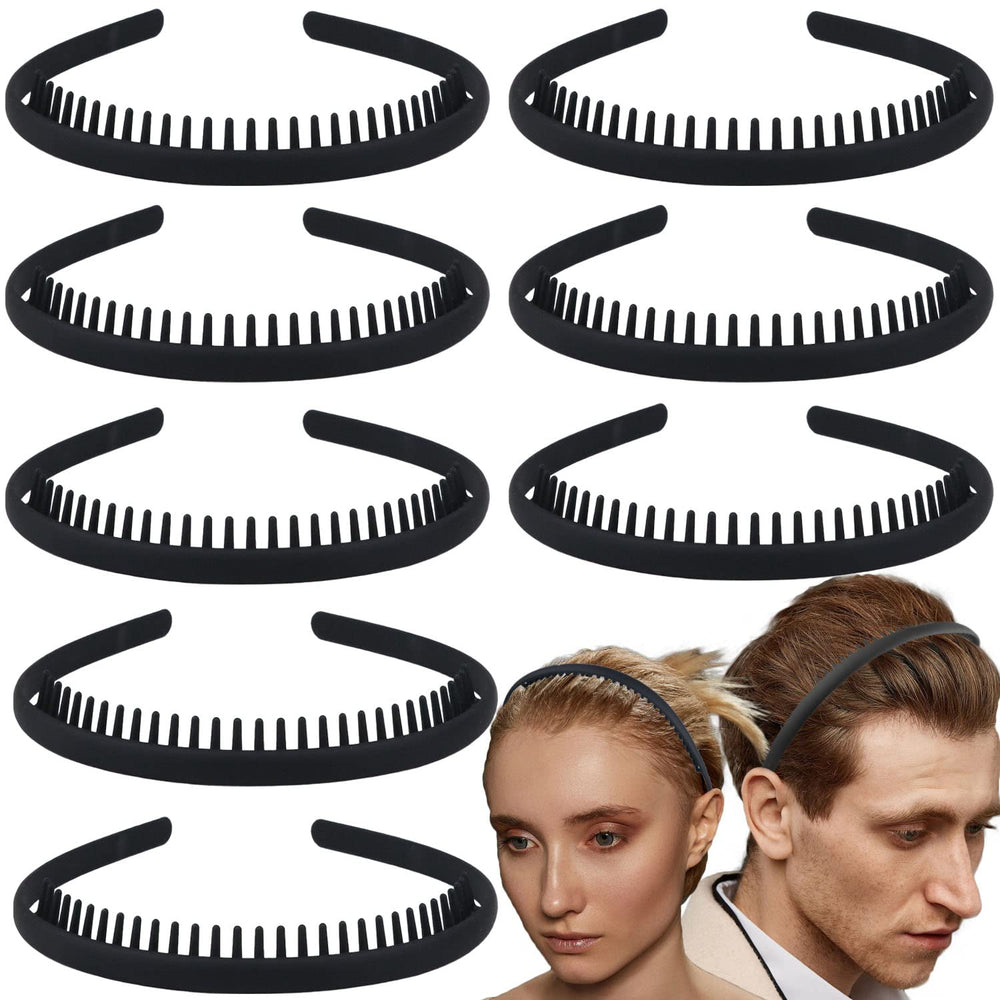Diadema LAPOHI de plástico con dientes, acabado mate negro, agarre seguro.