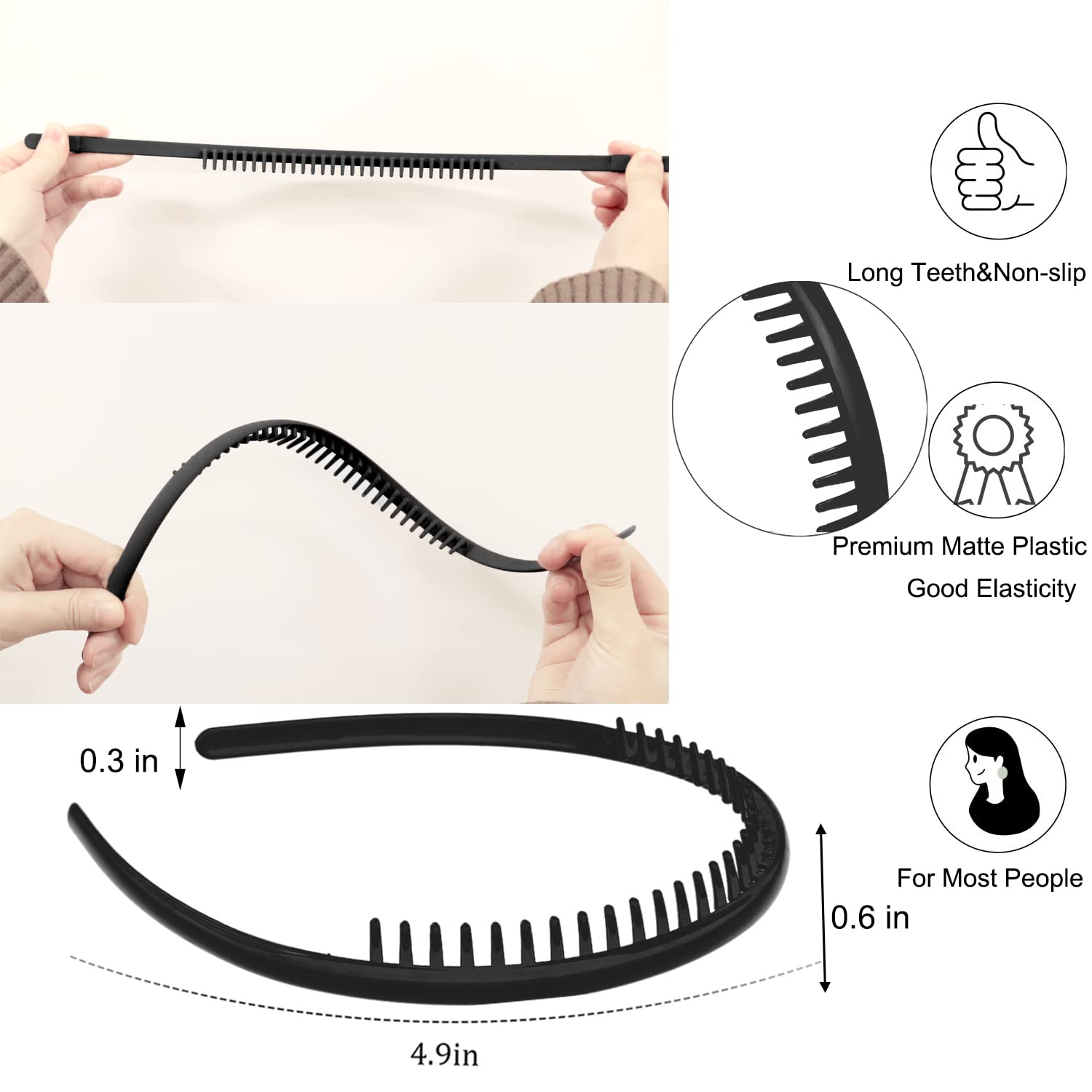 Diadema LAPOHI con diseño arco, ajuste elástico para comodidad durante todo el día.