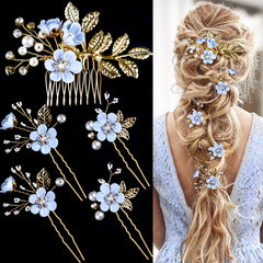 Lapohi horquillas pelo boda cristal perlas, ideal para un peinado deslumbrante