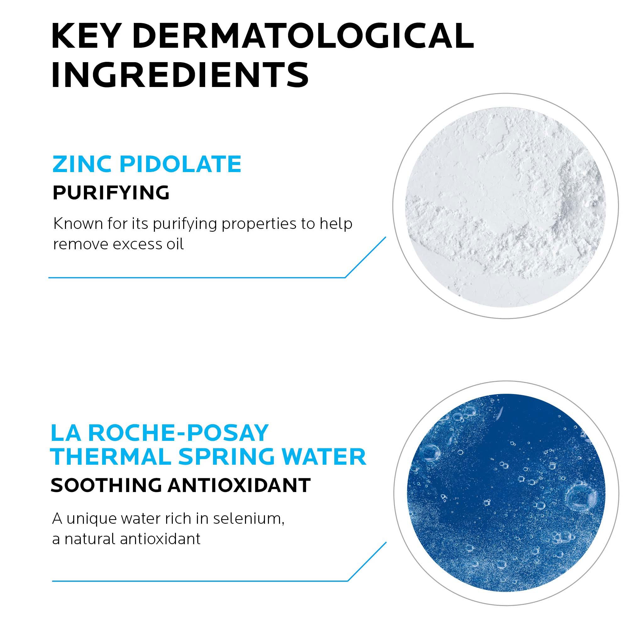 La Roche-Posay Effaclar, textura gel espumoso para limpieza suave.
