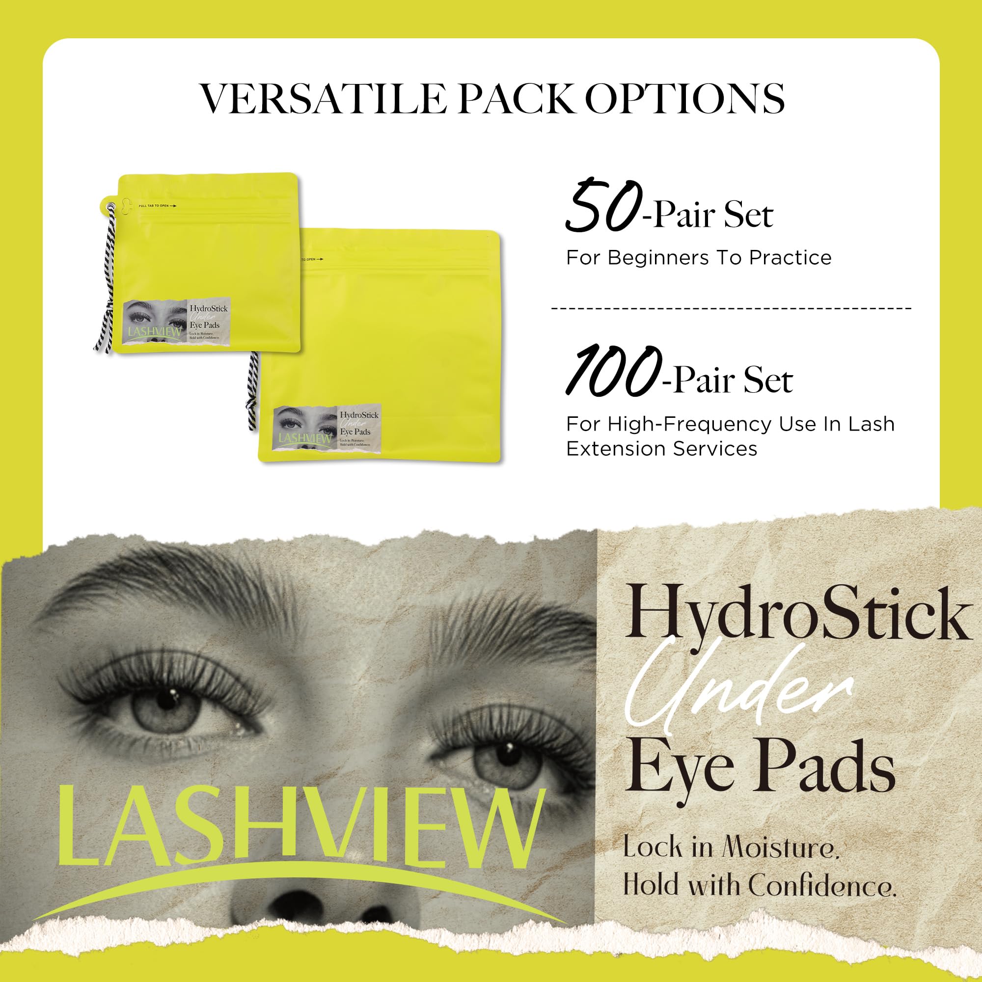 LASHVIEW material suave sin fibras para una experiencia cómoda y limpia