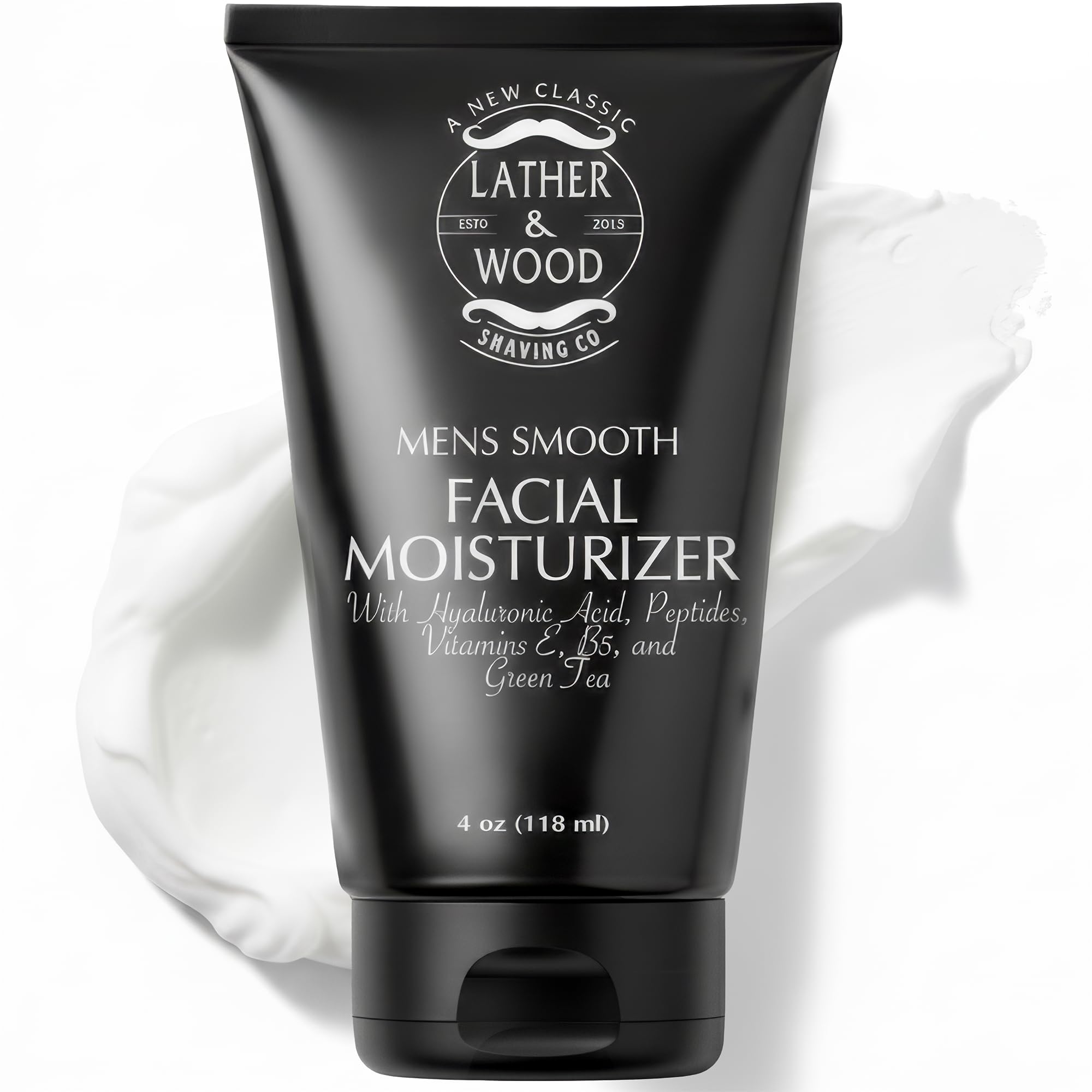 Crema hidratante facial sin fragancia de Lather & Wood para hombres, equilibrio y suavidad diaria.