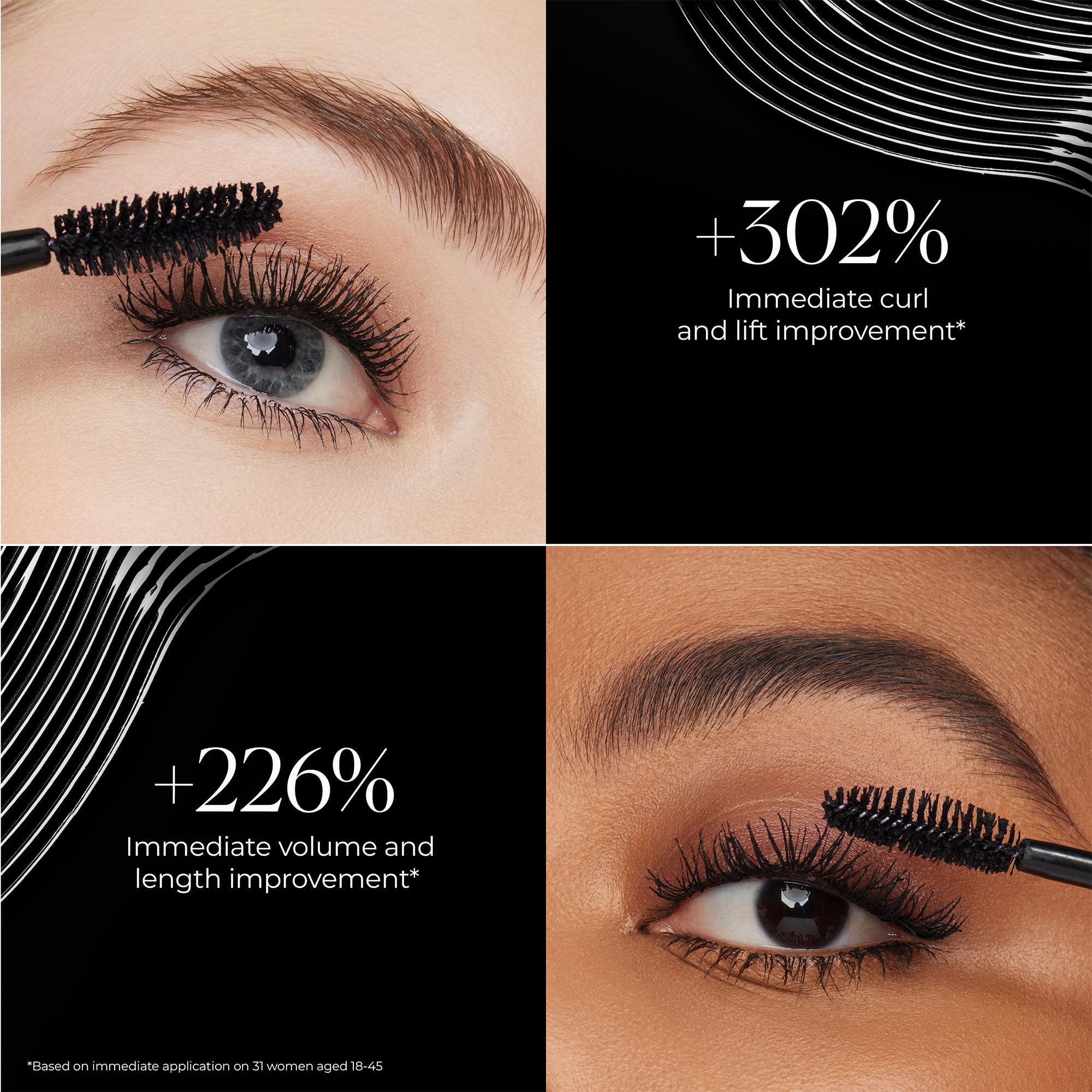 Laura Mercier Caviar Extravagant Mascara con pigmentos negro magenta para definición.