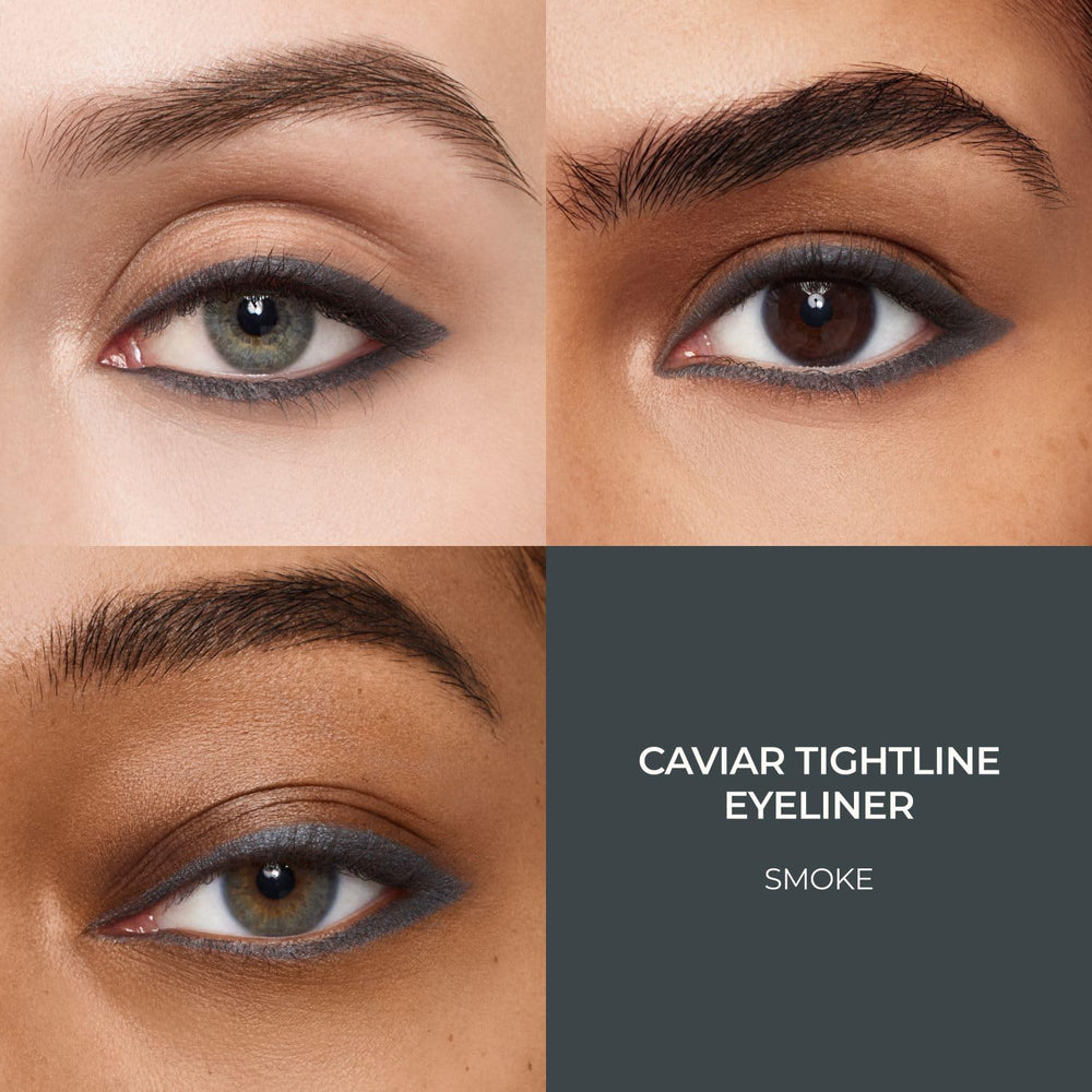 Color intenso y duradero de Laura Mercier Caviar Tightline que realza la mirada.