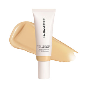 Laura Mercier Hidratante con Color Natural Dewy: bote muestra acabado luminoso y hidratación duradera