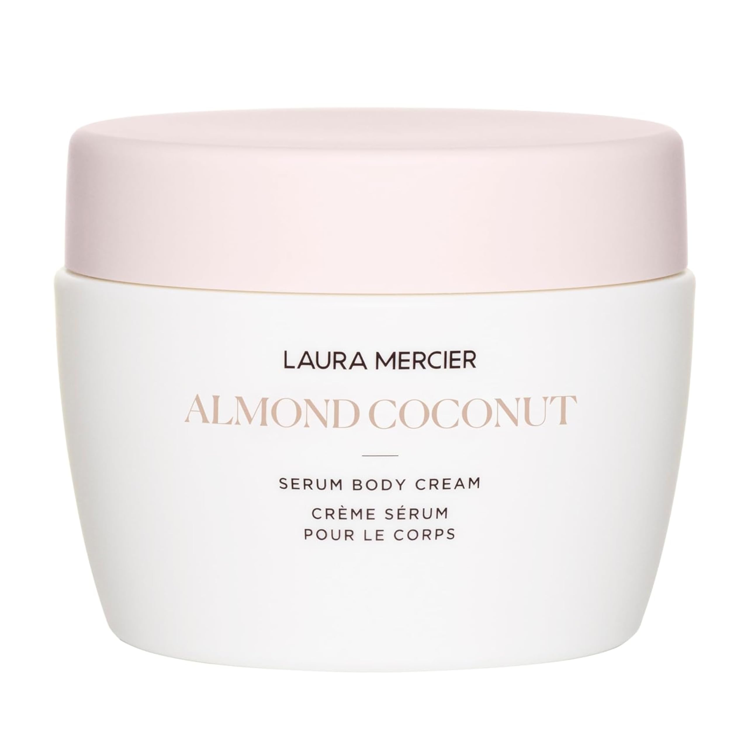 Laura Mercier Serum Body Cream, frasco visible, ofrece hidratación profunda y piel más suave