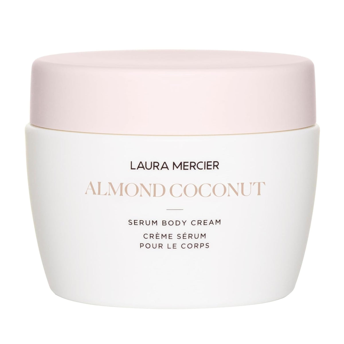 Laura Mercier Serum Body Cream, frasco visible, ofrece hidratación profunda y piel más suave