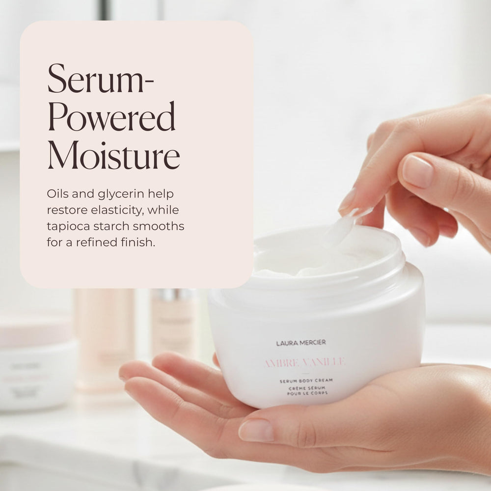 Ingredientes clave nutren intensamente la piel de Laura Mercier Serum Body Cream