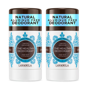 Lavanila Vanilla Coconut desodorante para mujeres en 2-pack, empaque compacto y práctico.