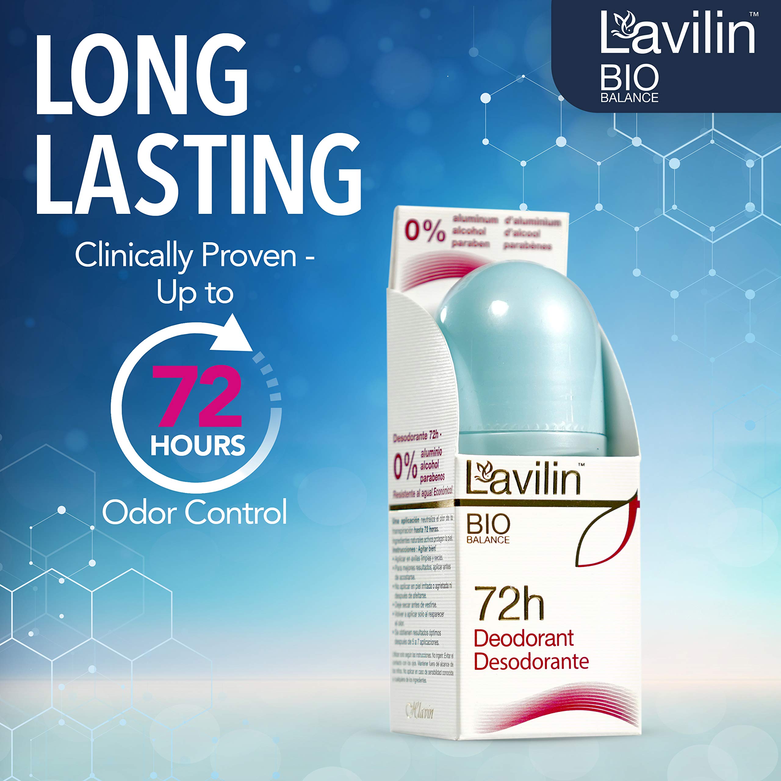 Fragancia suave de Lavilin, uso diario sin irritación.