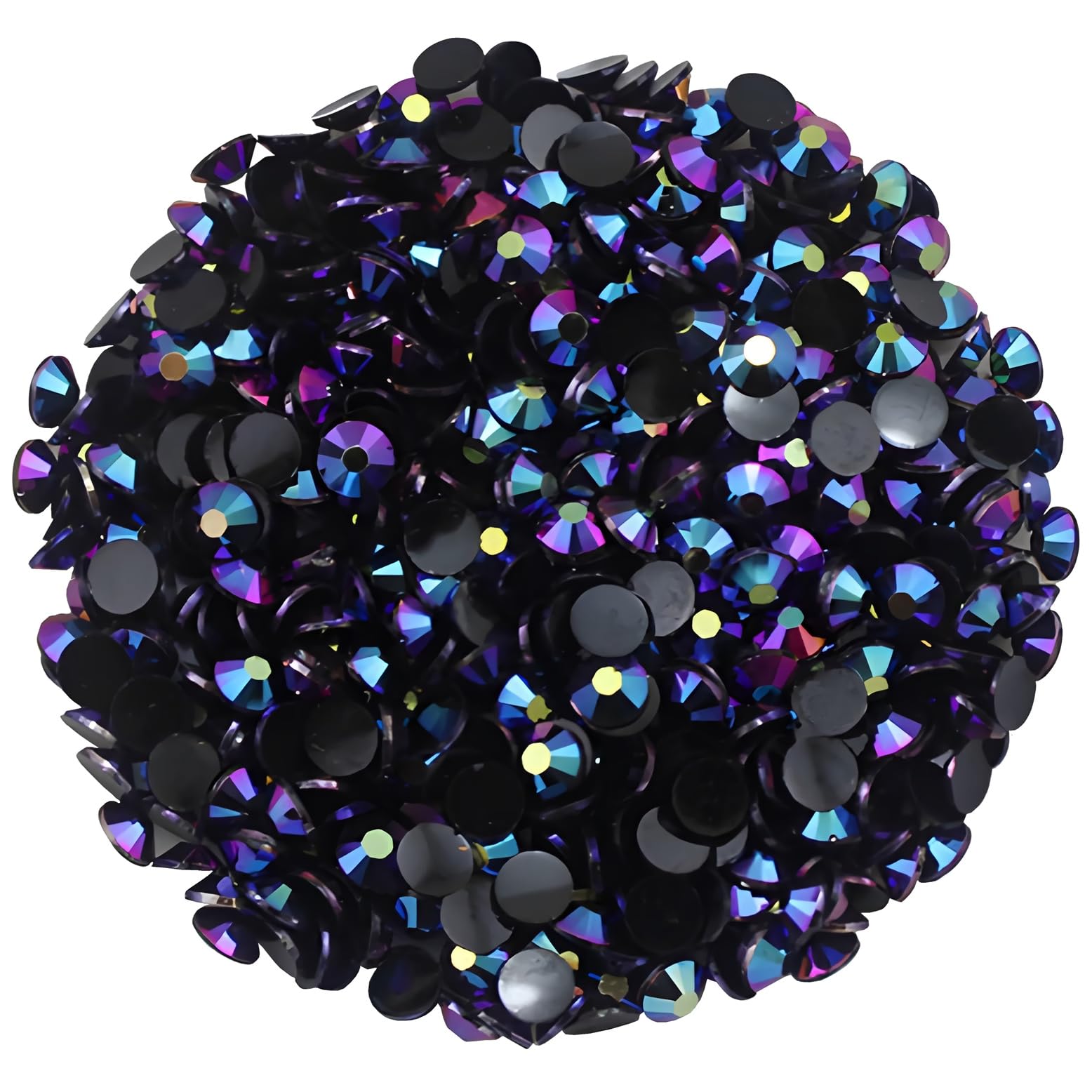 Piedras Laviyo SS16 AB negras para uñas con brillo intenso.