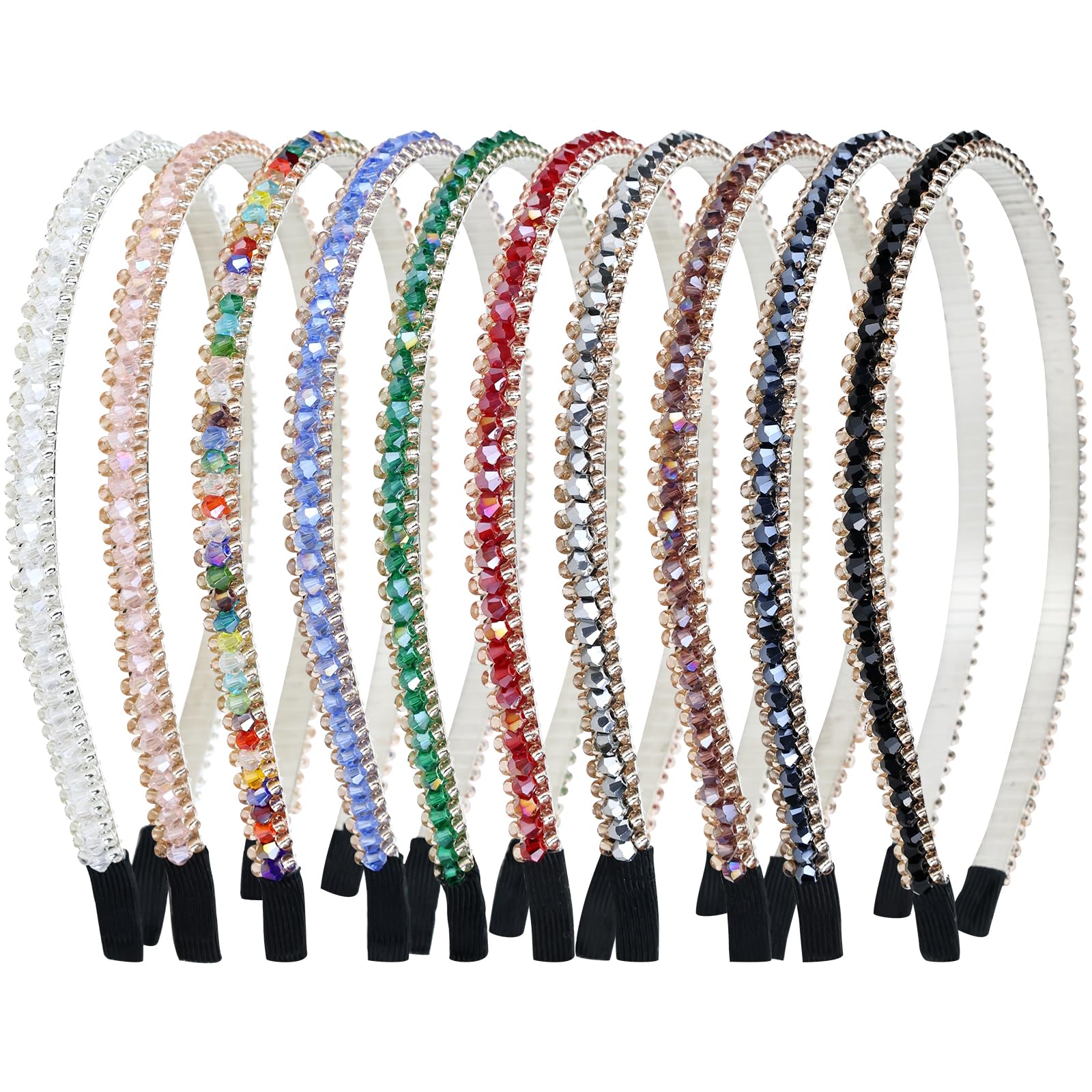 Diadema Lawie con cristales brillantes en blanco para un look elegante diario.
