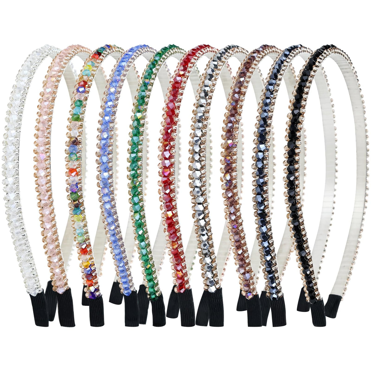 Diadema Lawie con cristales brillantes en blanco para un look elegante diario.