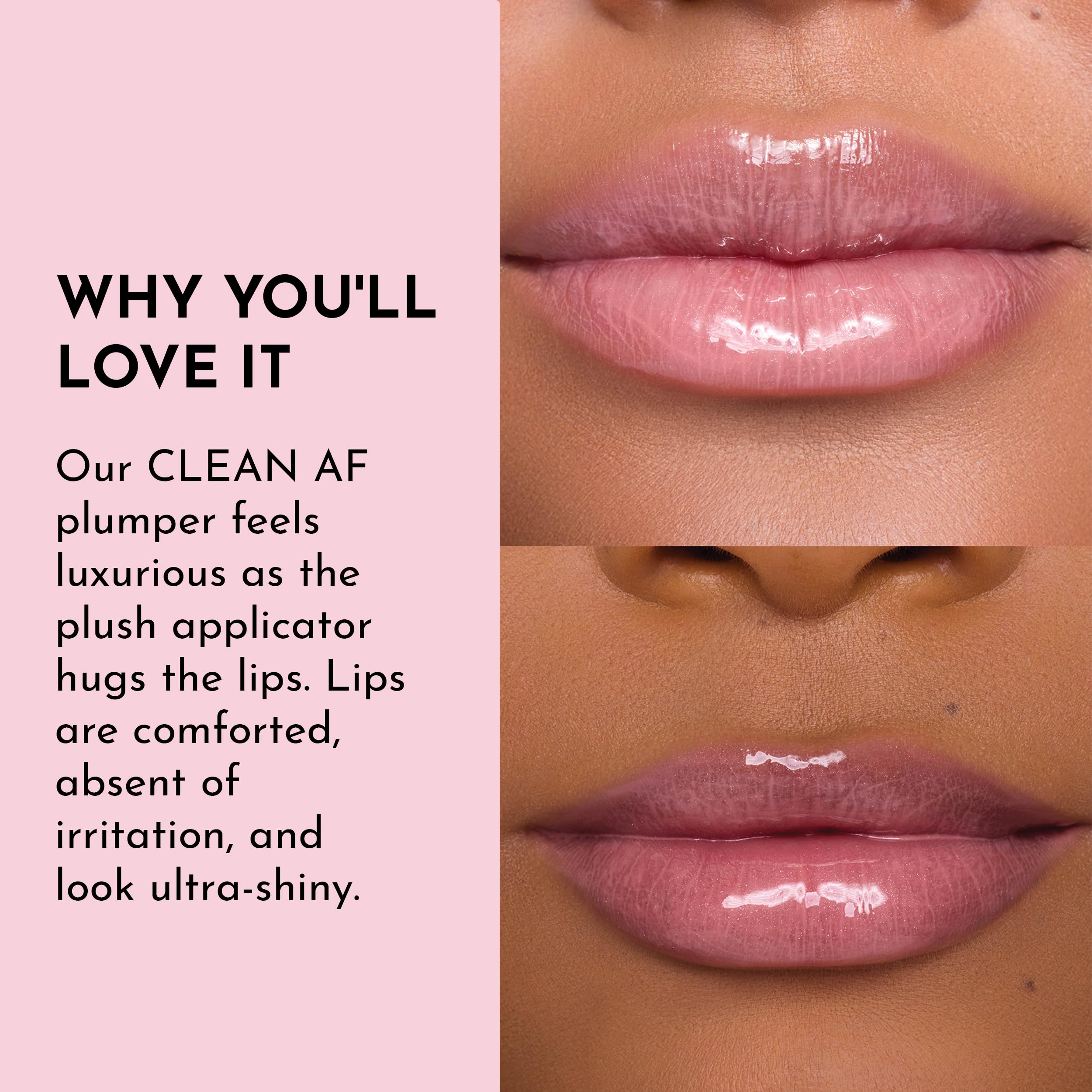 Lawless Brillo labial voluminizante Fresa Pastel, uso diario para hidratación y brillo.